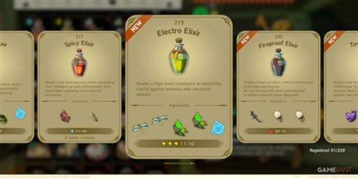 All Elixir Recipes in Tears of the Kingdom: TOTK Elixir Recipe Book